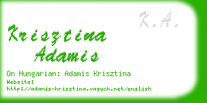 krisztina adamis business card